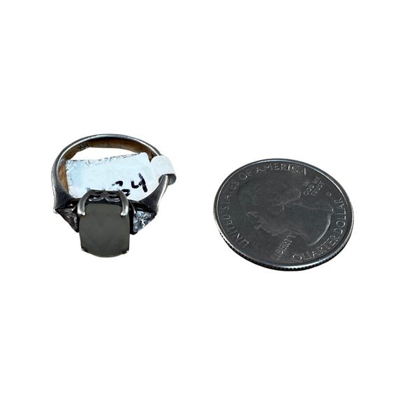 Vintage sterling silver and clear quartz cocktail ring size 7 - Picture 4 of 10